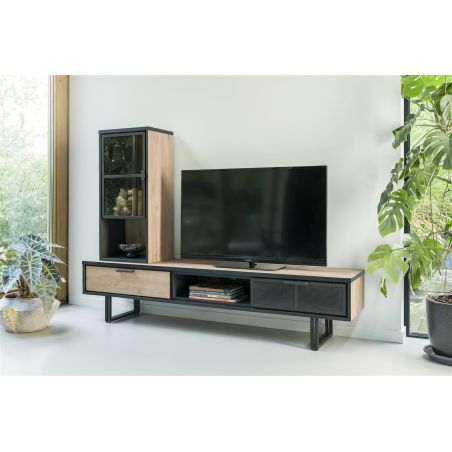 Avalon, meuble tv 200 cm. - 2-tiroirs + 1-niche - Henders&Hazel