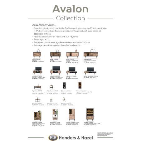 Avalon, meuble tv 200 cm. - 2-tiroirs + 1-niche - Henders&Hazel