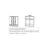 Armoire 181 cm BLISS avec 2 portes pleines, 2 portes miroirs et 2 tiroirs en décor gris metal mat