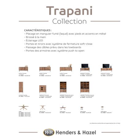 Trapani, buffet 240 cm - 3-portes + 2-tiroirs - Henders and Hazel