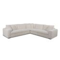 Canapé d'angle DIMITRI 308x309 cm en tissu velours côtelé crème