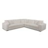 Canapé d'angle DIMITRI 308x309 cm en tissu velours côtelé crème