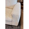 Canapé d'angle DIMITRI 308x309 cm en tissu velours côtelé crème