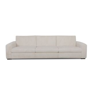 Canapé 3 places fixes DIMITRI 318 cm en tissu velours côtelé crème