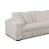 Canapé 3 places fixes DIMITRI 318 cm en tissu velours côtelé crème