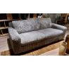 Canapé 2,5 places fixes DIMITRI 224 cm en tissu velours côtelé gris étain