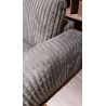Canapé 2,5 places fixes DIMITRI 224 cm en tissu velours côtelé gris étain
