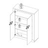 Buffet haut 2 portes CRONOS BLANC CADIZ avec décor partiel cadiz en facade et LED inclus