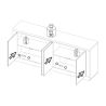 Buffet 4 portes 210 cm CRONOS BLANC CADIZ avec décor partiel cadiz en facade et LED inclus