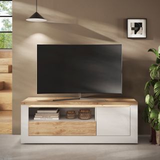 Meuble TV 156 cm CRONOS BLANC CADIZ V2 avec LED inclus