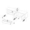 Meuble TV 210 cm CRONOS BLANC CADIZ avec LED inclus