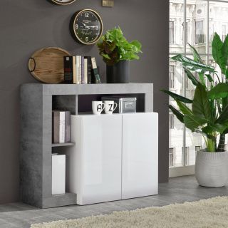 Buffet design 2 portes BURGA BETON 108 cm
