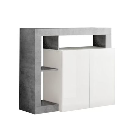Buffet design 2 portes BURGA BETON 108 cm