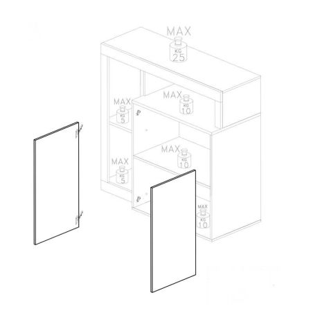 Buffet design 2 portes BURGA BETON 108 cm