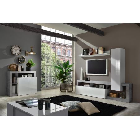 Buffet design 2 portes BURGA BETON 108 cm