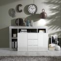 Buffet design 2 portes et 3 tiroirs BURGA BETON 146 cm