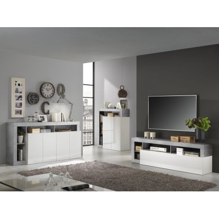 Buffet haut 2 portes BURGA BETON 108 cm