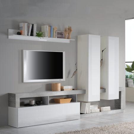 Ensemble meuble TV design BURGA BETON 277 cm
