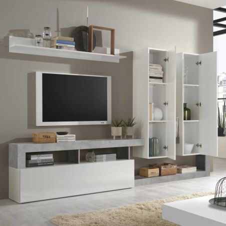 Ensemble meuble TV design BURGA BETON 277 cm