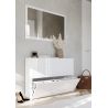 Armoire a chaussures 2 portes rabattantes JERRY en blanc brillant à poser ou à suspendre