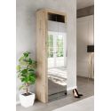 Armoire d'entrée BURGA en décor chêne cadiz avec 2 portes miroirs