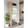 Armoire d'entrée BURGA en décor chêne cadiz avec 2 portes miroirs