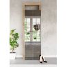Armoire d'entrée BURGA en décor chêne cadiz avec 2 portes miroirs