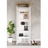 Armoire d'entrée BURGA en décor chêne cadiz avec 2 portes miroirs