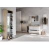 Armoire d'entrée BURGA en décor chêne cadiz avec 2 portes miroirs