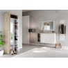 Armoire d'entrée BURGA en décor chêne cadiz avec 2 portes miroirs