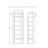 Armoire d'entrée BURGA en décor chêne cadiz avec 2 portes miroirs