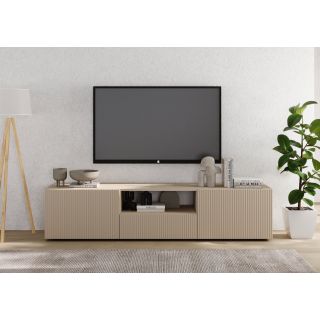 Meuble TV 181 cm JANEIRO CACHEMIRE avec 2 portes 1 tiroir et 1 niche
