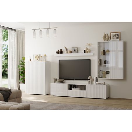 Ensemble meuble TV contemporain JANEIRO BLANC 300 x 200 cm