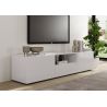 Meuble TV 181 cm JANEIRO BLANC avec 2 portes 1 tiroir et 1 niche