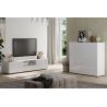 Meuble TV 181 cm JANEIRO BLANC avec 2 portes 1 tiroir et 1 niche