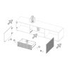 Meuble TV 181 cm JANEIRO BLANC avec 2 portes 1 tiroir et 1 niche