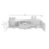 Meuble TV 181 cm JANEIRO BLANC avec 2 portes 1 tiroir et 1 niche
