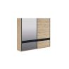 Armoire 244 cm KIRAN en décor chêne clair avec 2 portes coulissantes