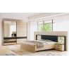 Armoire 244 cm KIRAN en décor chêne clair avec 2 portes coulissantes