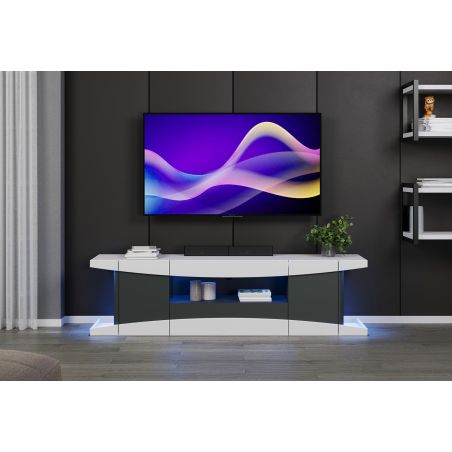 Meuble TV 180 cm DARIUS PLAY avec éclairage LED inclus