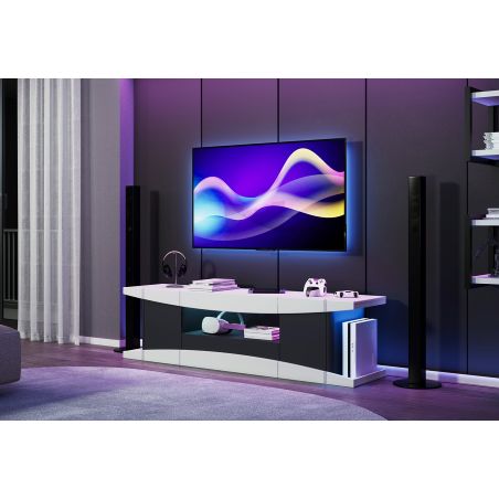 Meuble TV 180 cm DARIUS PLAY avec éclairage LED inclus