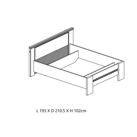 Lit adulte CASPIAN avec éclairage LED proposé en 3 dimensions