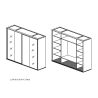 Armoire 240 cm CASPIAN avec 2 portes coulissantes