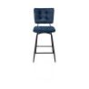 Manou, chaise de bar - off black - tissu Karese - Henders and Hazel