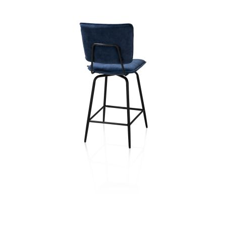Manou, chaise de bar - off black - tissu Karese - Henders and Hazel