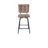 Manou, chaise de bar - off black - tissu Karese - Henders and Hazel