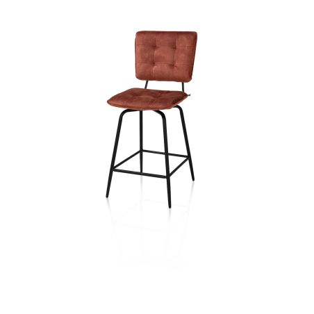 Manou, chaise de bar - off black - tissu Karese - Henders and Hazel