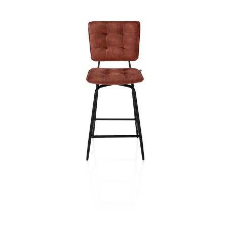 Manou, chaise de bar - off black - tissu Karese - Henders and Hazel