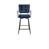 Manou, chaise de bar avec accoudoirs - off black - tissu Karese - Henders and Hazel