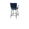 Manou, chaise de bar avec accoudoirs - off black - tissu Karese - Henders and Hazel